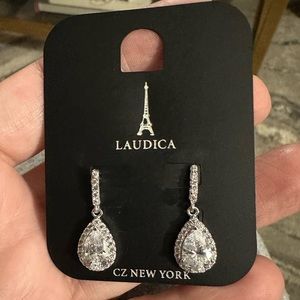 Teardrop CZ Wedding Bridal Style Earrings